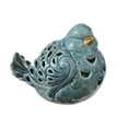 thumbnail image 1 of Urban Ceramic Sitting Bird Figurine with Brown Beak and Cutout Design Body Gloss Finish Blue, 1 of 11
