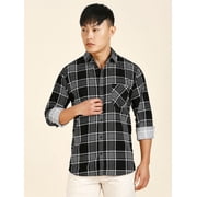 TryBuy Urban Checked Mens Shirts, Full Sleeves Button-Up Casual Shirt for Men, Sizes M