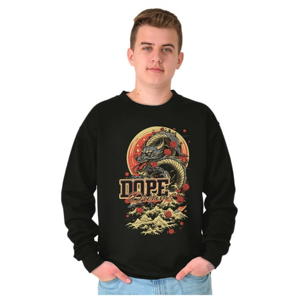 Urban Chinese Dragon Dope Dreams Sweatshirt for Men or Women Brisco Brands X