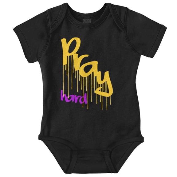 Urban Christian Faith Pray Hard Romper Boys or Girls Infant Baby Brisco Brands NB