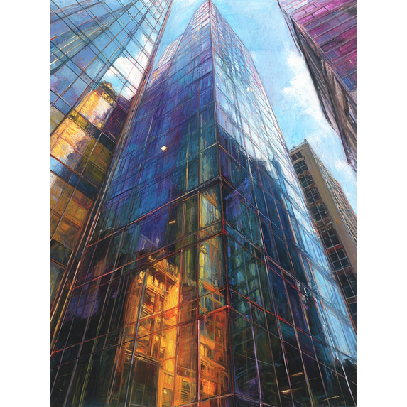 Urban Cityscape Canvas Print,Building Wall Art for Living Room Bedroom Office Home Decor