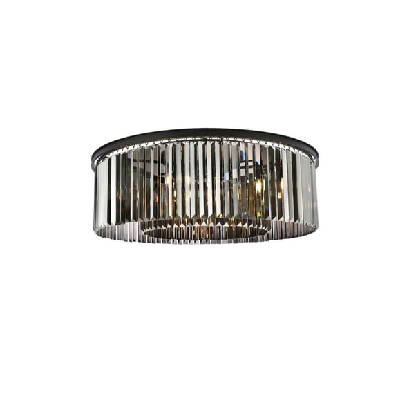 Urban Classic Sydney 10-Light Metal Royal Cut Flush Mount in Matte Black