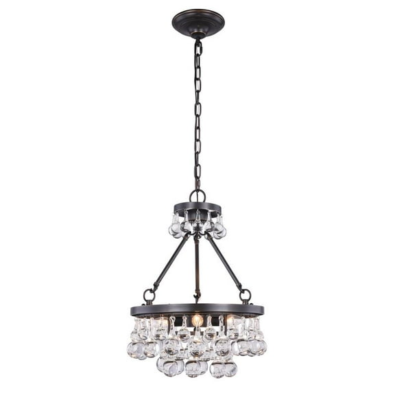 Bettina Collection Pendant Lamp D:15 H:19 Lt:3 Bronze Finish Royal Cut Clear