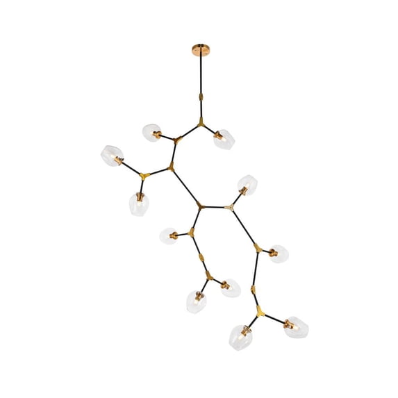 Urban Classic Cavoli 11-Light Metal Pendant in Antique Brass and Matte Black