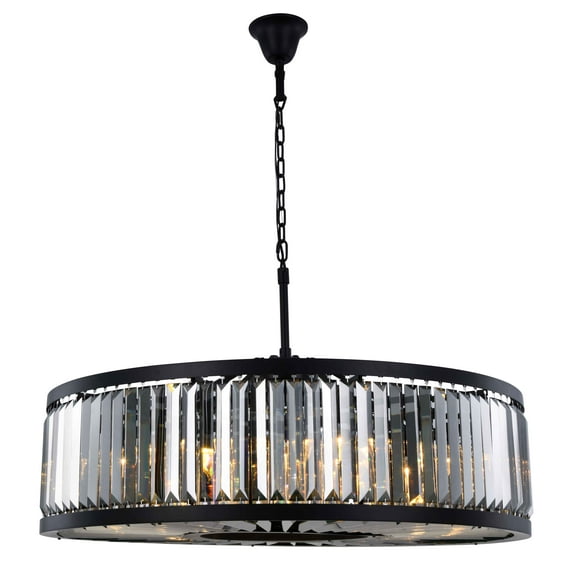 Urban Classic Chelsea 10-Light Metal Royal Cut Chandelier in Matte Black