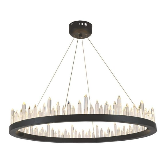 Urban Classic Malta 40-Light Metal Royal Cut Chandelier in Satin Dark Gray