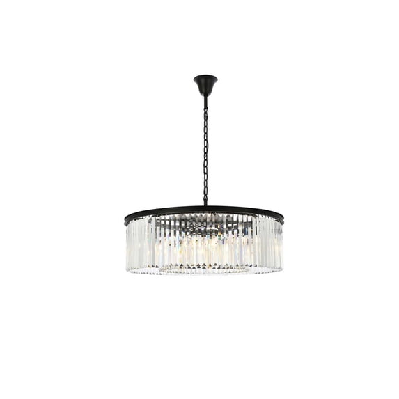 Urban Classic Sydney 10-Light Metal Royal Cut Chandelier in Matte Black