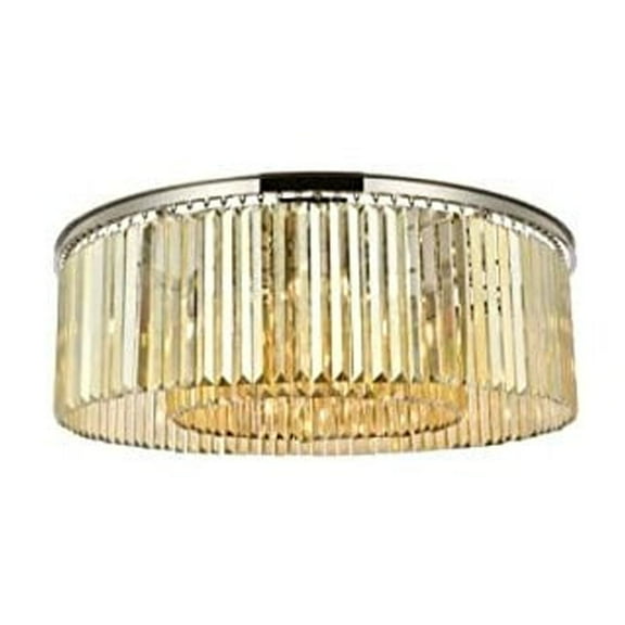 Urban Classic Sydney 10-Light Metal Royal Cut Flush Mount in Nickel