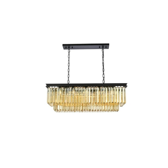 Urban Classic Sydney 12 light Matte Black Chandelier Golden Teak (Smoky) Royal Cut Crystal