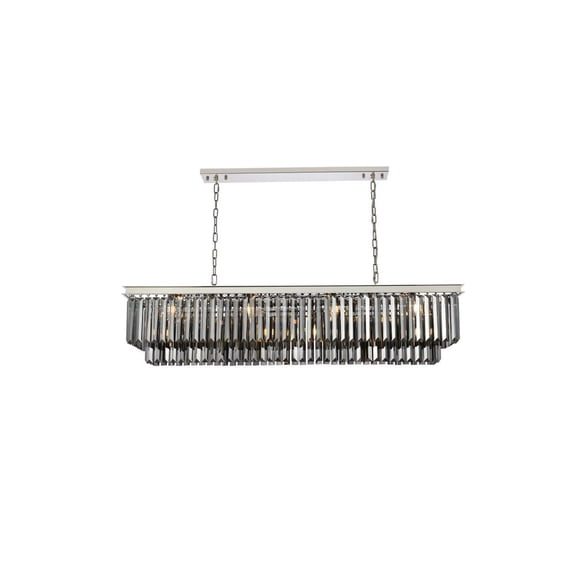 Urban Classic Sydney 12-Light Metal Royal Cut Chandelier - Nickel Finish