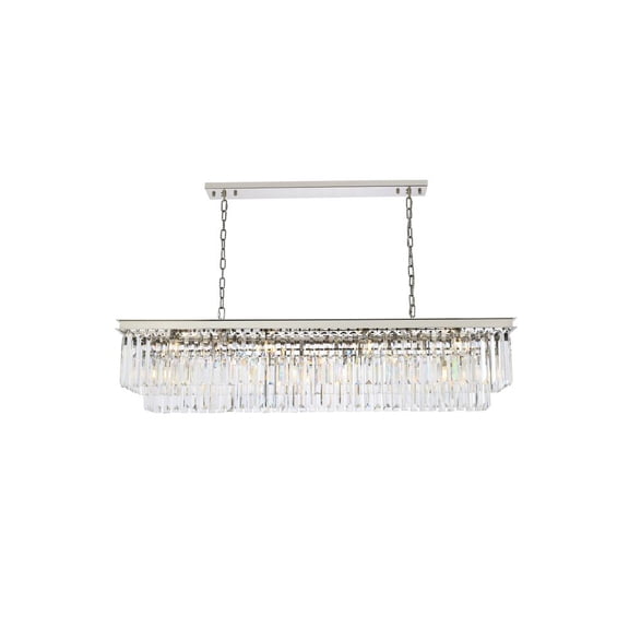 Urban Classic Sydney 12-Light Metal Royal Cut Chandelier in Nickel Finish