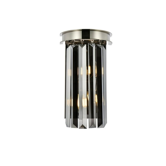 Urban Classic Sydney 2 light polished nickel Wall Sconce Silver Shade (Grey) Royal Cut Crystal