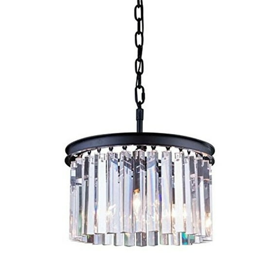 Elegant Lighting 1208D16MB-RC 16 Dia. x 10.5 H in. Sydney Pendent Lamp - Mocha Brown- Royal Cut Crystals
