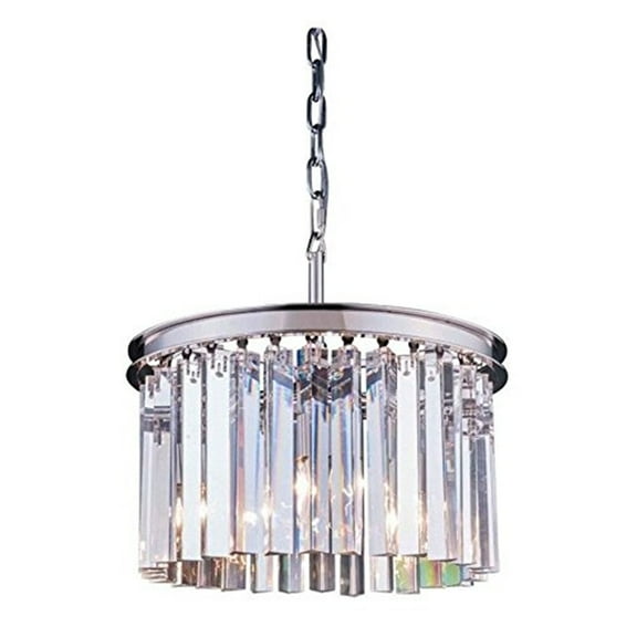 Elegant Lighting 1208D16PN-RC 16 Dia. x 10.5 H in. Sydney Pendent Lamp - Polished Nickel- Royal Cut Crystals