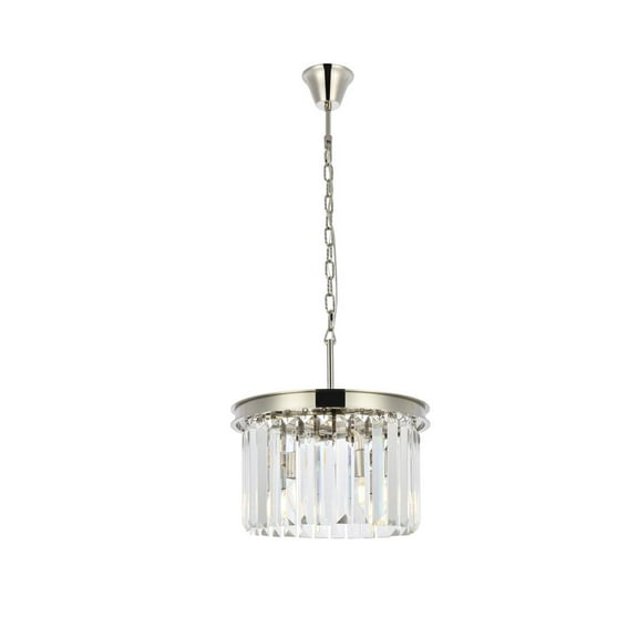 Urban Classic Sydney 3 light polished nickel Pendant Clear Royal Cut Crystal