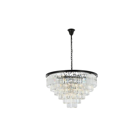 Urban Classic Sydney 33-Light Metal Royal Cut Chandelier in Matte Black