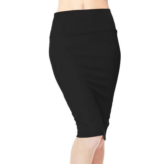 Urban CoCo High Waist Stretch Bodycon Pencil Skirt (Black, S)
