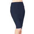 thumbnail image 1 of Urban CoCo High Waist Stretch Bodycon Pencil Skirt (Navy Blue, L), 1 of 4