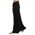 thumbnail image 1 of Urban CoCo Women's Fold-Over Flare Long Maxi Skirt (Black,M), 1 of 6