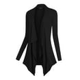 thumbnail image 1 of Urban CoCo Women's Long Sleeve Irregular Hem Cardigan (Black,L), 1 of 6