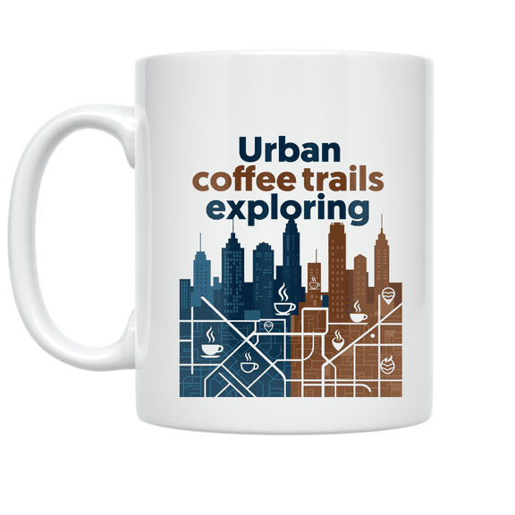 Urban Coffee Trails Exploring - City Explorer - 11 oz Ceramic Coffee Mug