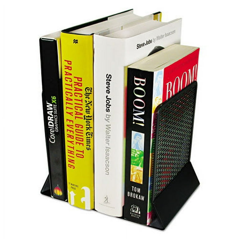 Urban Collection Punched Metal Bookends, Nonskid, 5.5 x 6.5 x 6.5, Perforated Steel, Black, 1 Pair Urban Collection Punched Metal Bookends, Nonskid, 5.5 x 6.5 x 6.5, Perforated Steel, Black, 1 Pair