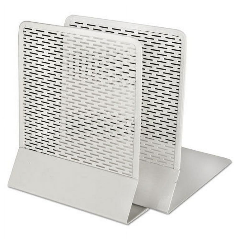 Urban Collection Punched Metal Bookends, Nonskid, 5.5 x 6.5 x 6.5, Perforated Steel, Black, 1 Pair Urban Collection Punched Metal Bookends, Nonskid, 5.5 x 6.5 x 6.5, Perforated Steel, Black, 1 Pair