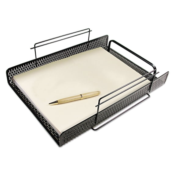 Artistic ART20002 Urban Collection 10 in. x 13.75 in. x 3.5 in. 1 Section Letter Size Files Punched Metal Letter Tray - Black