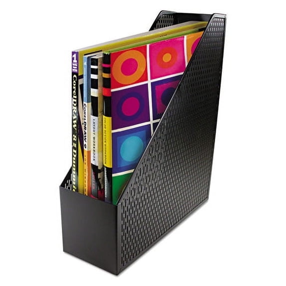 Urban Collection Punched Metal Magazine File, 3.5 x 10 x 11.5, Black | Bundle of 2 Each