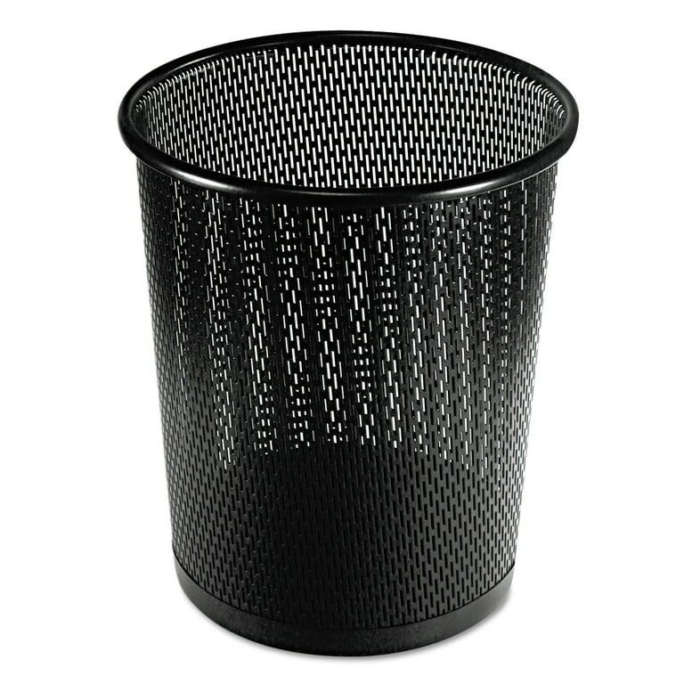 Urban Collection Punched Metal Wastebin, 20.24 oz, Perforated Steel, Black Urban Collection Punched Metal Wastebin, 20.24 oz, Perforated Steel, Black