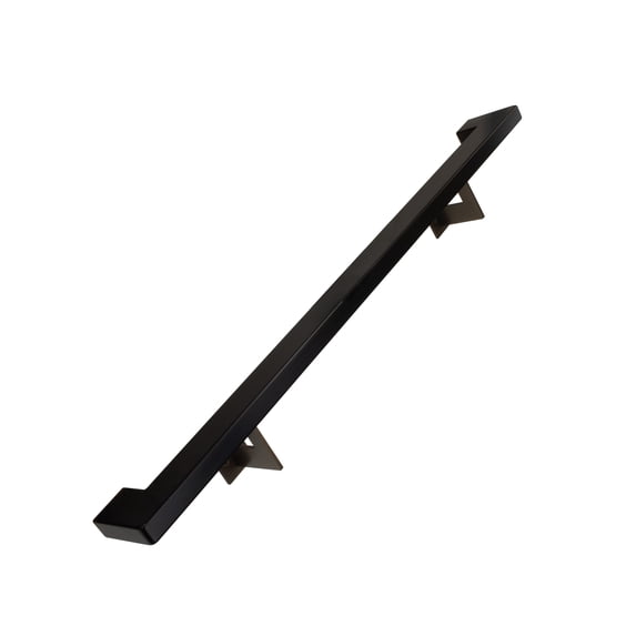Urban Contemporary Aluminum Complete Handrail Grab Bar Set, Brackets Included, 1.5 Foot Handrail, Black / Bronze Powder Coated Finish