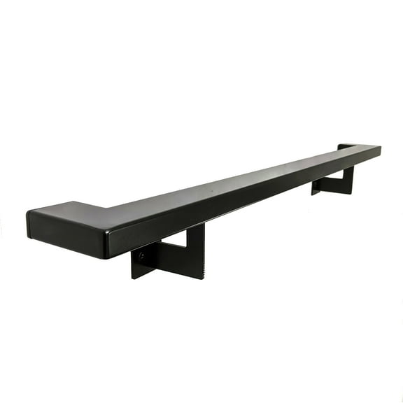 Urban Contemporary Aluminum Complete Handrail Grab Bar Set, Brackets Included, 1.5 Foot Handrail, Black