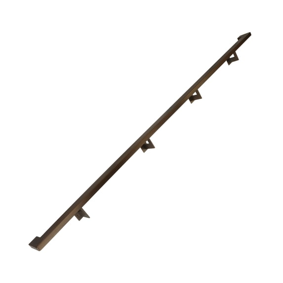 Urban Contemporary Aluminum Complete Handrail Grab Bar Set, Brackets Included, 12 Foot Handrail, Bronze / Bronze Powder Coated Finish