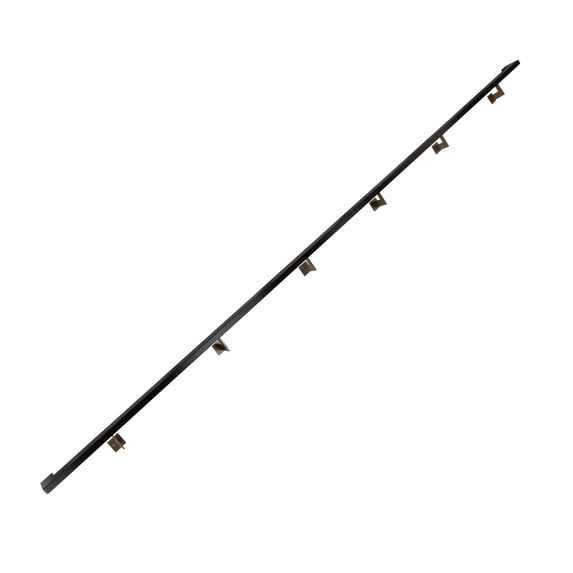Urban Contemporary Aluminum Complete Handrail Grab Bar Set, Brackets Included, 16 Foot Handrail, Black / Bronze Powder Coated Finish