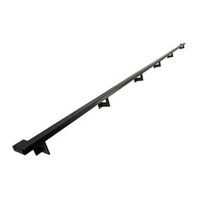 Urban Contemporary Aluminum Complete Handrail Grab Bar Set, Brackets Included, 16 Foot Handrail, Black Powder Coated Finish