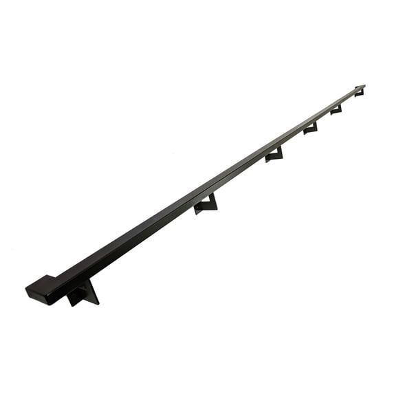 Urban Contemporary Aluminum Complete Handrail Grab Bar Set, Brackets Included, 17 Foot Handrail, Black Powder Coated Finish