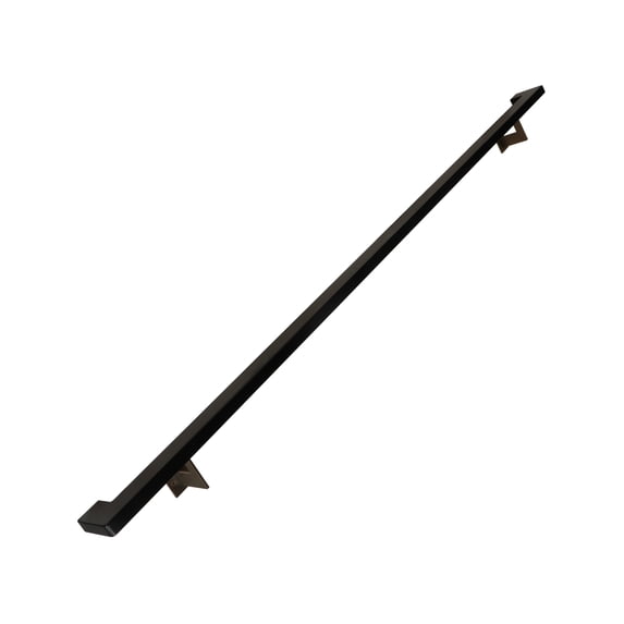 Urban Contemporary Aluminum Complete Handrail Grab Bar Set, Brackets Included, 4 Foot Handrail, Black / Bronze Powder Coated Finish