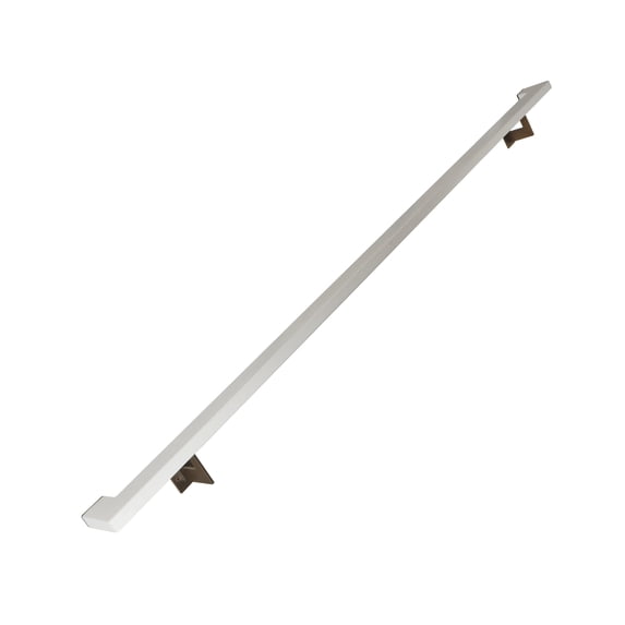 Urban Contemporary Aluminum Complete Handrail Grab Bar Set, Brackets Included, 4 Foot Handrail, White / Bronze Powder Coated Finish