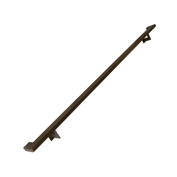 Urban Contemporary Aluminum Complete Handrail Grab Bar Set, Brackets Included, 5 Foot Handrail, Bronze / Bronze Powder Coated Finish