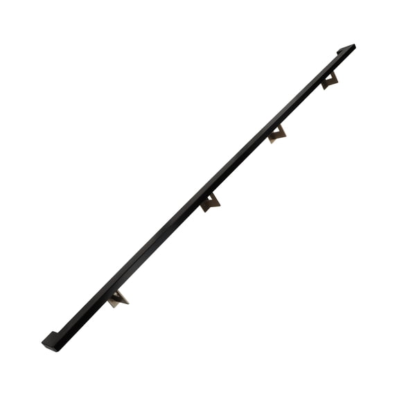 Urban Contemporary Aluminum Complete Handrail Grab Bar Set, Brackets Included, 7 Foot Handrail, Black / Bronze Powder Coated Finish