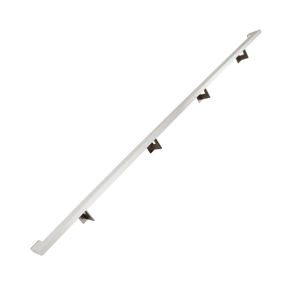 Urban Contemporary Aluminum Complete Handrail Grab Bar Set, Brackets Included, 9 Foot Handrail, White / Bronze Powder Coated Finish