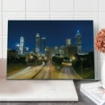 thumbnail image 1 of Urban Cutting Board, Image of Atlanta Skyline Twilight with Highway Buildings Skyscrapers Blurred Motion, Decorative Tempered Glass Cutting and Serving Board, Large Size, Multicolor, by Ambesonne, 1 of 5