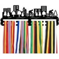 thumbnail image 1 of Urban Cycling Medal Display Hanger Wall Mounted Tiered Medal Rack Sports Cycling Medal Hangers Personalized Ribbon Display Racks for Living Room Bedroom Gym Stadium, 1 of 7