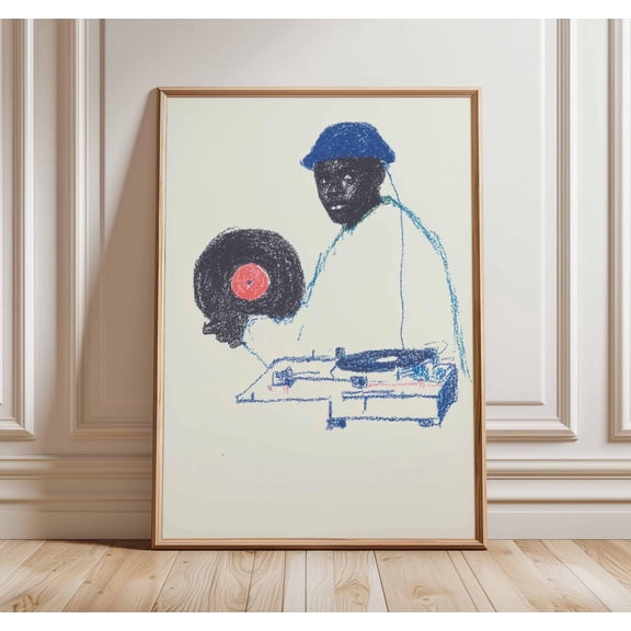 Urban DJ Turntable Poster, Unframed Paper Poster 8x10in