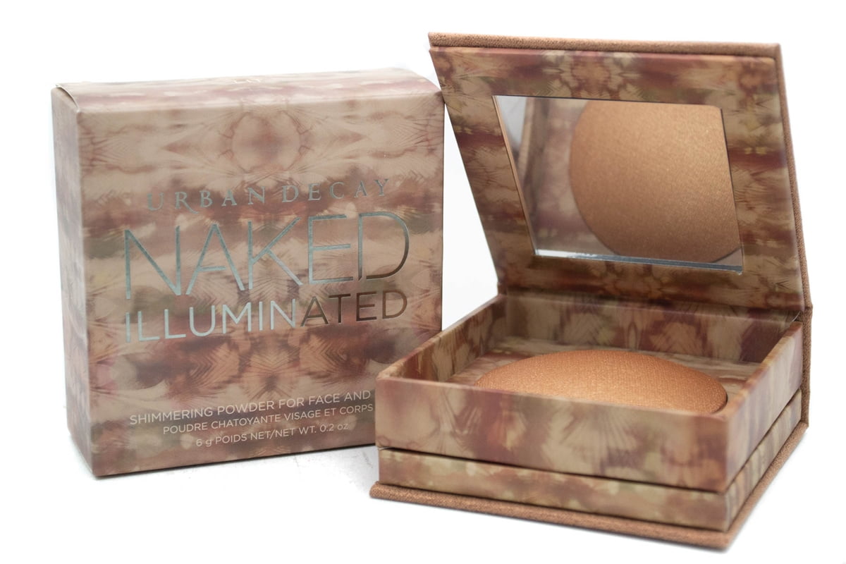 Urban Decay NAKED Illuminated Powder for Face and Body, Lit (Golden Bronze), Includes Brush  .2oz