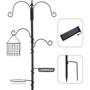 Urban Deco Bird Feeding Station with Water Bowl and Mesh Tray, Includes Wing Nuts, 75.6 in Height