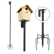 Urban Deco Bird House Pole Mount Kit 80 Inch - Adjustable Hummingbird Bird Feeder Post Support Rod Universal Stand Set with 5 Prongs for Outdoor, Yard, Garden Decor, Black