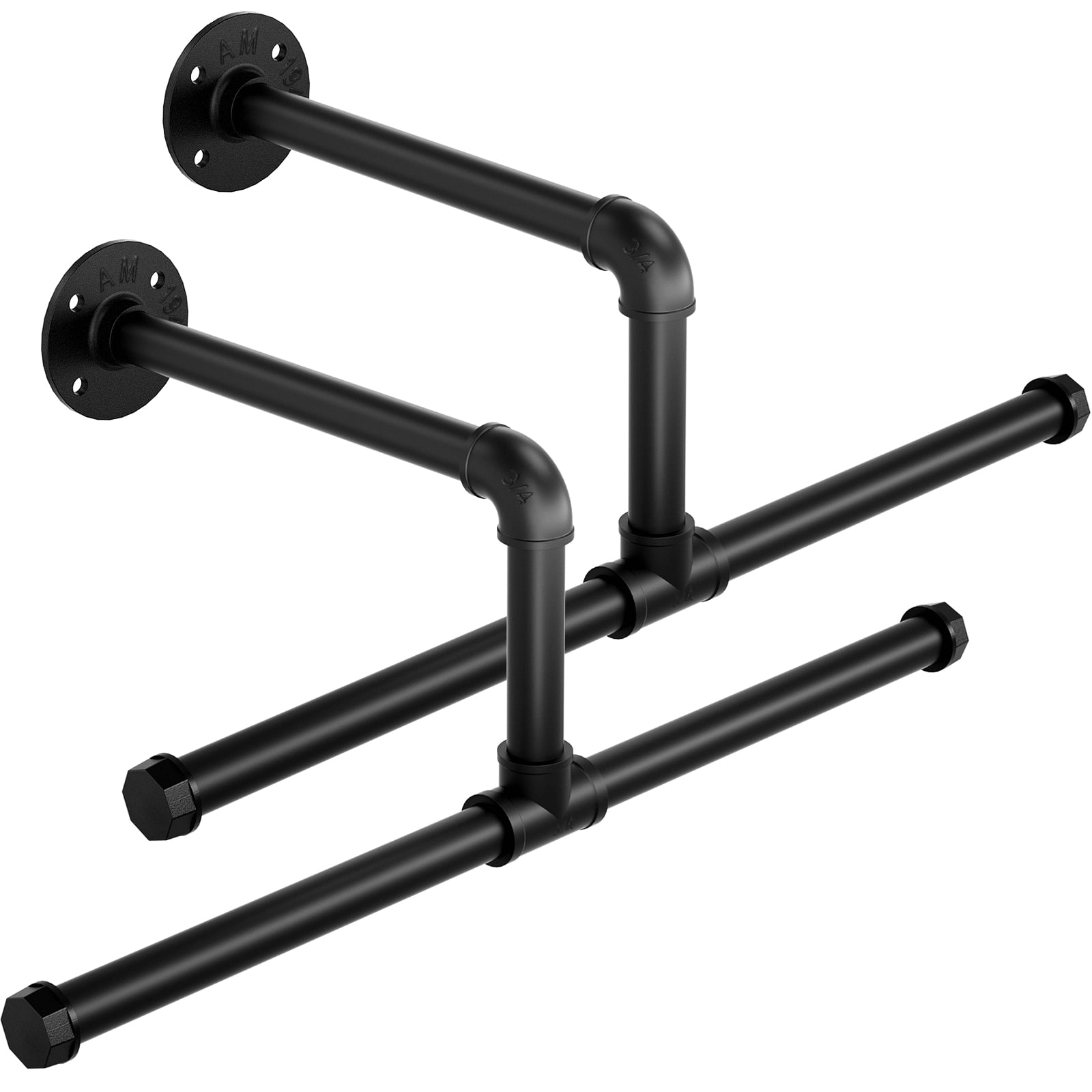 Urban Deco Industrial Pipe Wall Mounted Clothes Rack,36.2 Inches Heavy