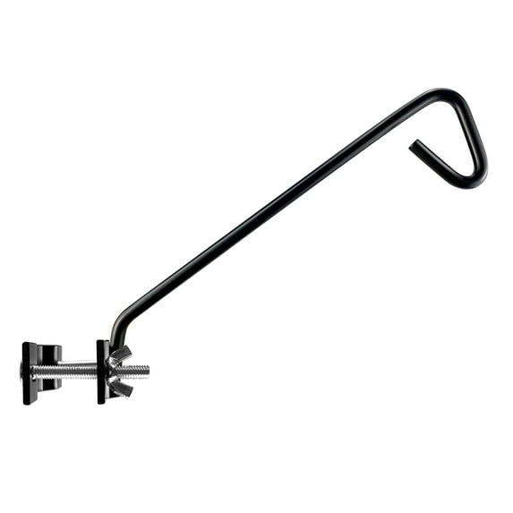 Urban Deco Metal Heavy Duty Deck Hook for Railing , Non-Slip Clamp, 360 Degree Swivel, Black for Bird Feeders, Planters, Lanterns, 1 Pack