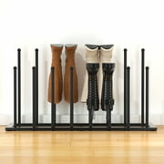 Urban Deco Modern Black Metal Free Standing Boot Shoe Rack Organizer, Tall Boot Shaper Storage Stand, Holds 8 Pairs